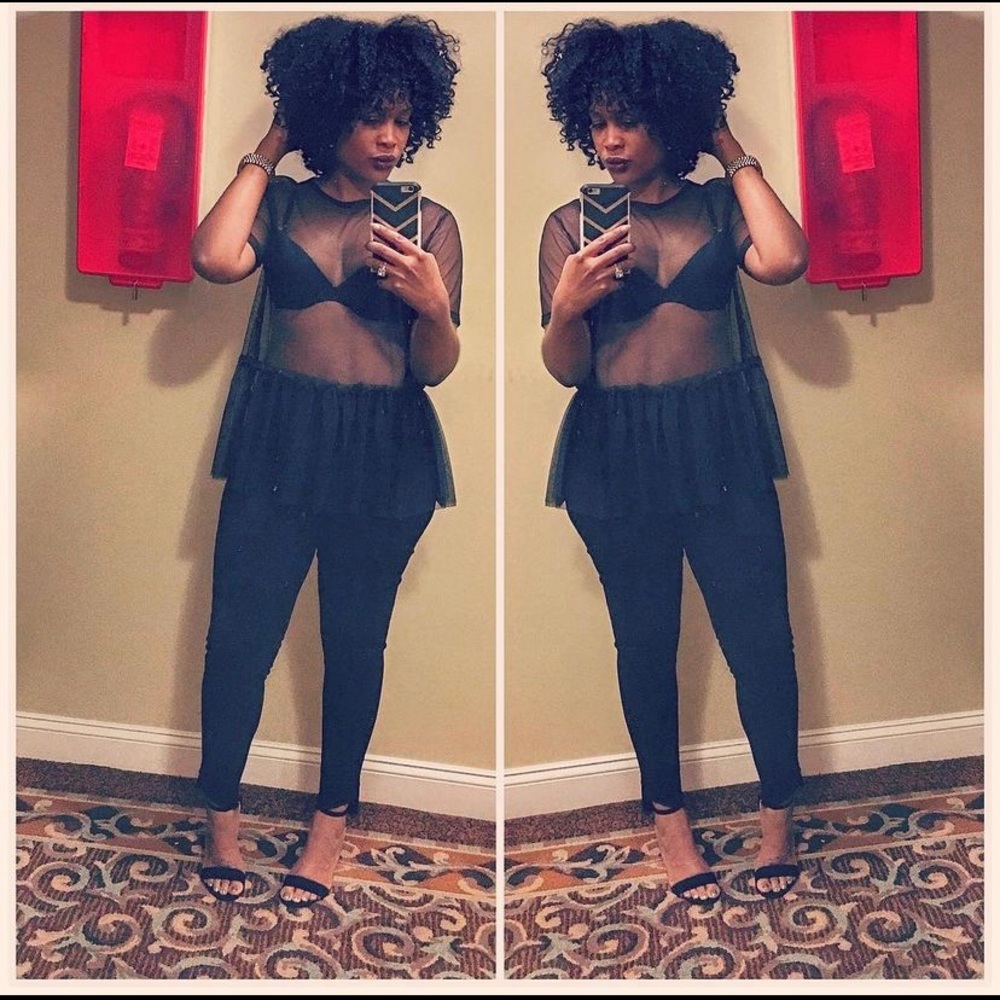 Black Mesh Top